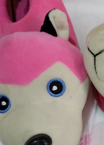 Kız Çocuk Pembe Hayvan Figürlü Sıcak Terlik - Görsel 3