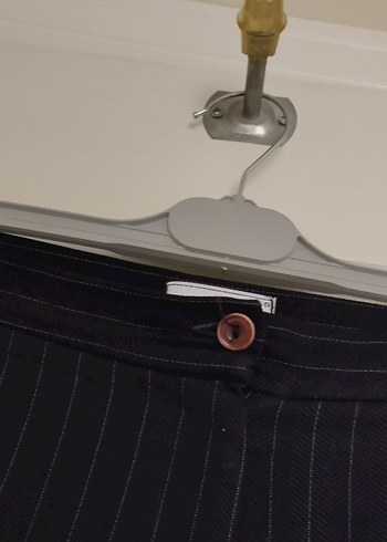 Kadın lacivert Çizgili Piliseli Kumaş Pantolon - Görsel 6