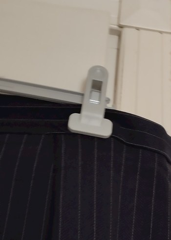 Kadın lacivert Çizgili Piliseli Kumaş Pantolon - Görsel 7