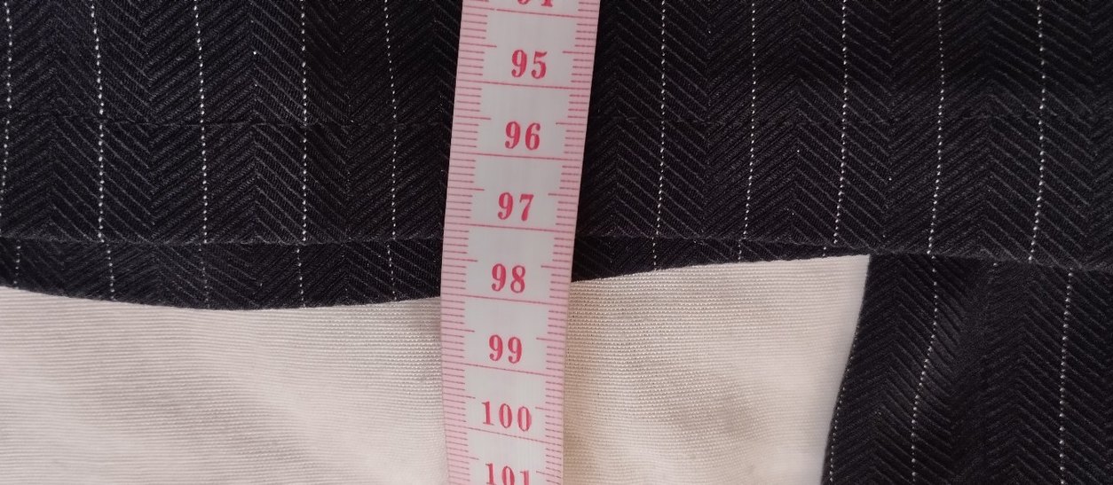 Kadın lacivert Çizgili Piliseli Kumaş Pantolon - Görsel 3