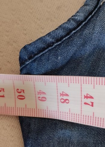 Diğer Lacivert Pileli Denim Midi Elbise kot