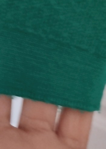 Yeşil Çizgili V Yaka Örgü Kadın Kazak - Görsel 4