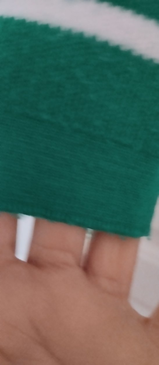 Yeşil Çizgili V Yaka Örgü Kadın Kazak - Görsel 4