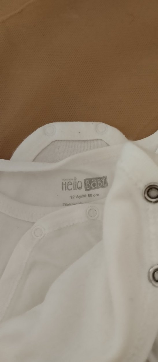 Beyaz Pamuklu Erkek Bebek Kolsuz Body - Görsel 3