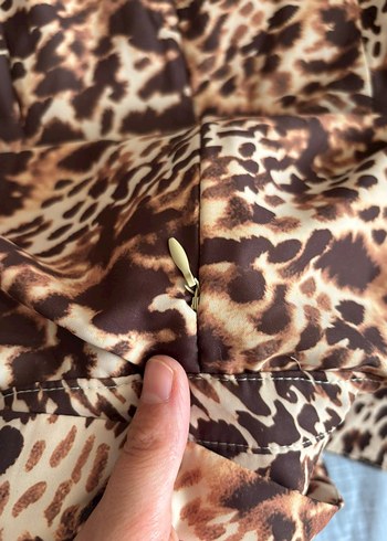 leopar Desenli Uzun Kollu Kadın elbise - Görsel 4