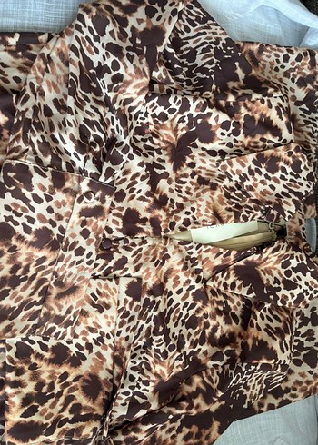 leopar Desenli Uzun Kollu Kadın elbise - Görsel 12