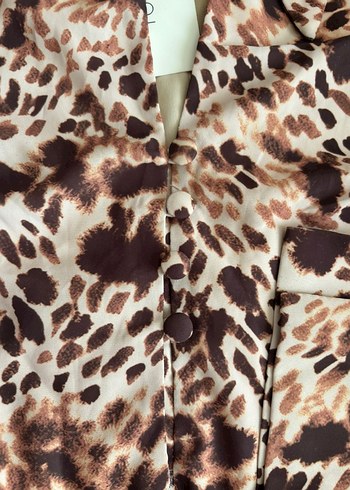 leopar Desenli Uzun Kollu Kadın elbise - Görsel 10