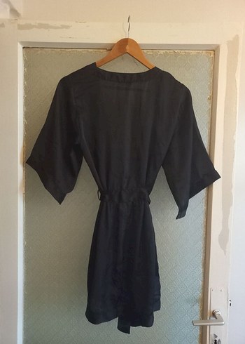 siyah kimono gecelik - Görsel 2