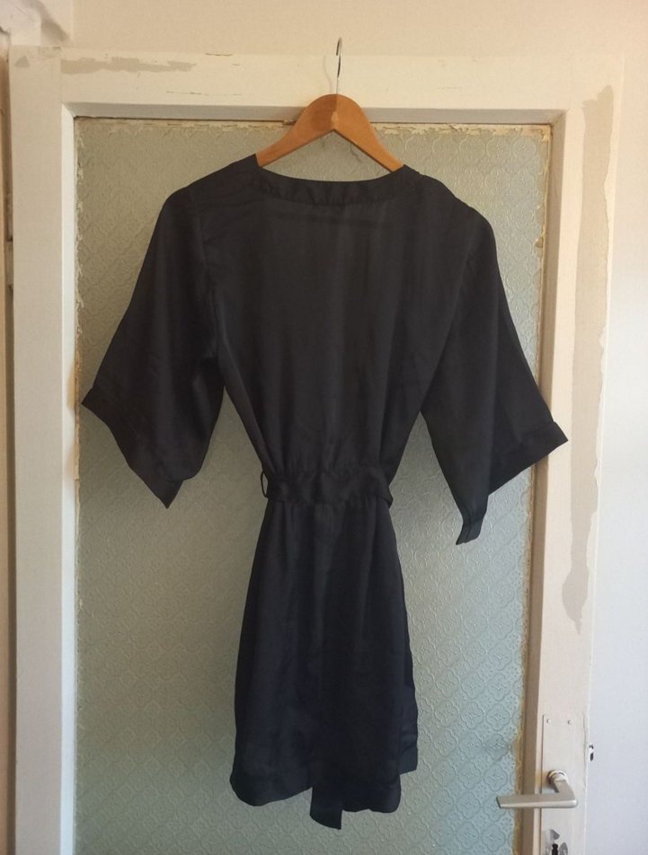 siyah kimono gecelik - Görsel 2