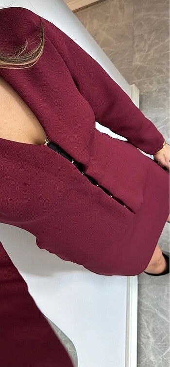 s Beden bordo Renk Bordo etek hırka takım