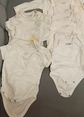 Bebek kiz-erkek  Beyaz Kısa Kollu Pamuklu Body - Görsel 2