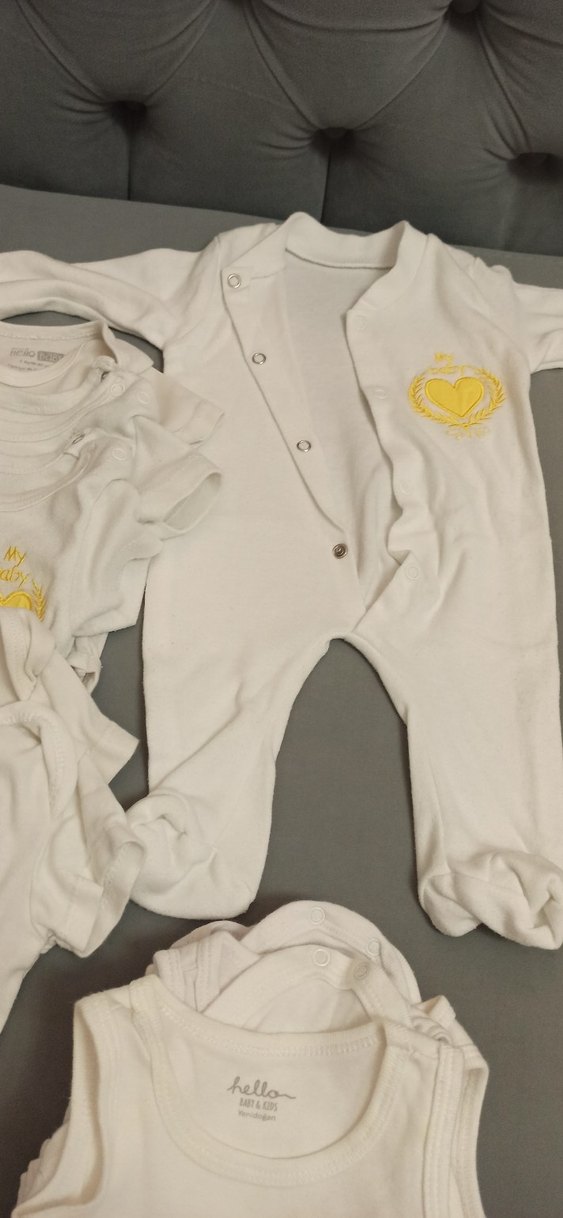 Bebek kiz-erkek  Beyaz Kısa Kollu Pamuklu Body - Görsel 5