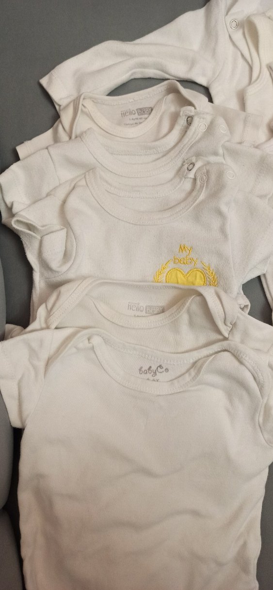 Bebek kiz-erkek  Beyaz Kısa Kollu Pamuklu Body - Görsel 4