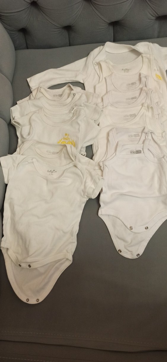 Bebek kiz-erkek  Beyaz Kısa Kollu Pamuklu Body - Görsel 2