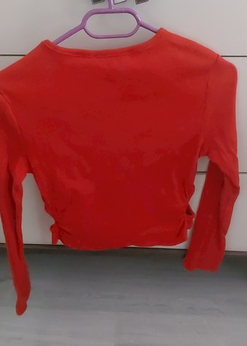 Kız Çocuk Kırmızı Uzun Kollu Payetli Tişört - Görsel 3