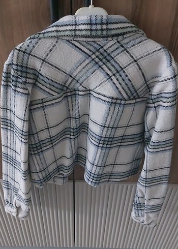 Gri Ekoseli Kadın Mini Gömlek - Görsel 4