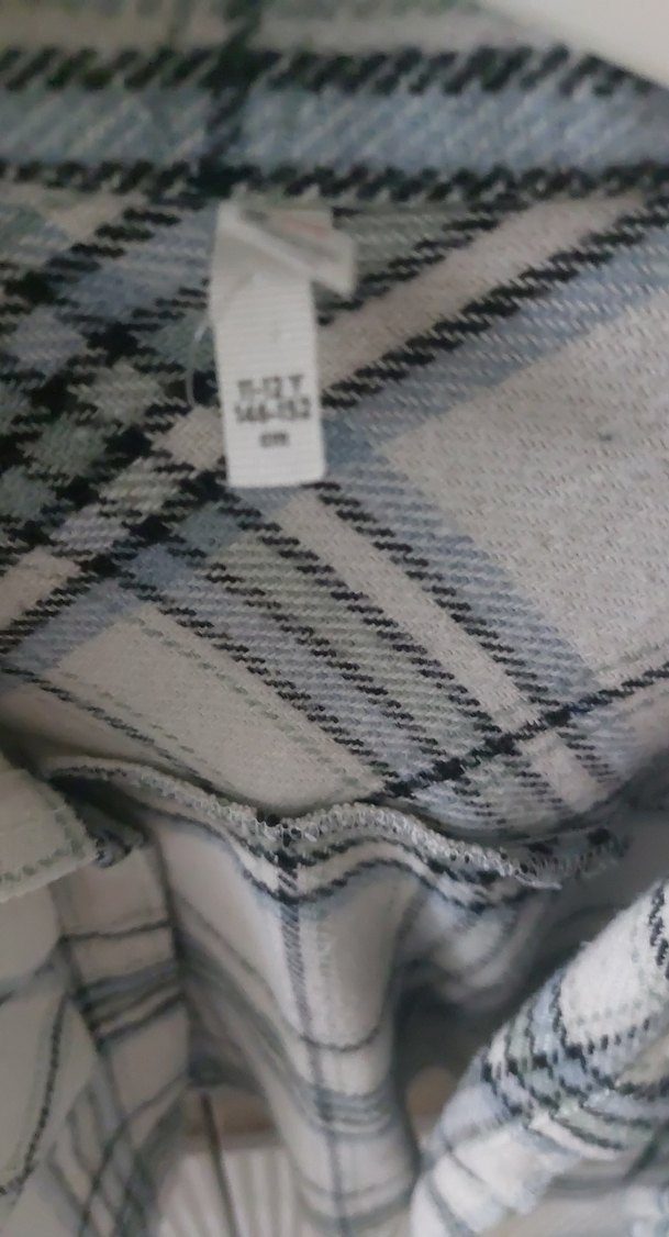 Gri Ekoseli Kadın Mini Gömlek - Görsel 2