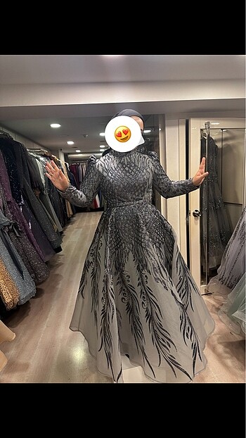 Gri nişanlık abiye - Görsel 2