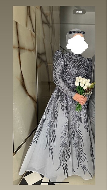 Gri nişanlık abiye - Görsel 3