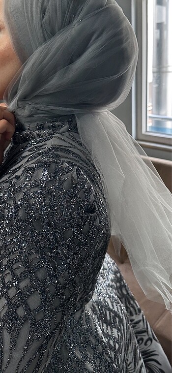 Gri nişanlık abiye - Görsel 4