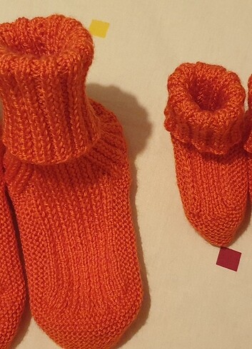 Anne kız bebek örgü patik potin - Görsel 2