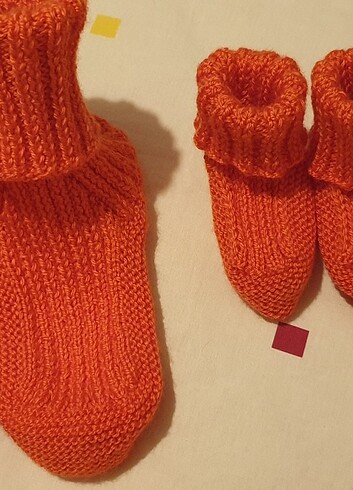 Anne kız bebek örgü patik potin - Görsel 6