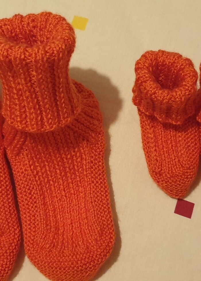 Anne kız bebek örgü patik potin - Görsel 2