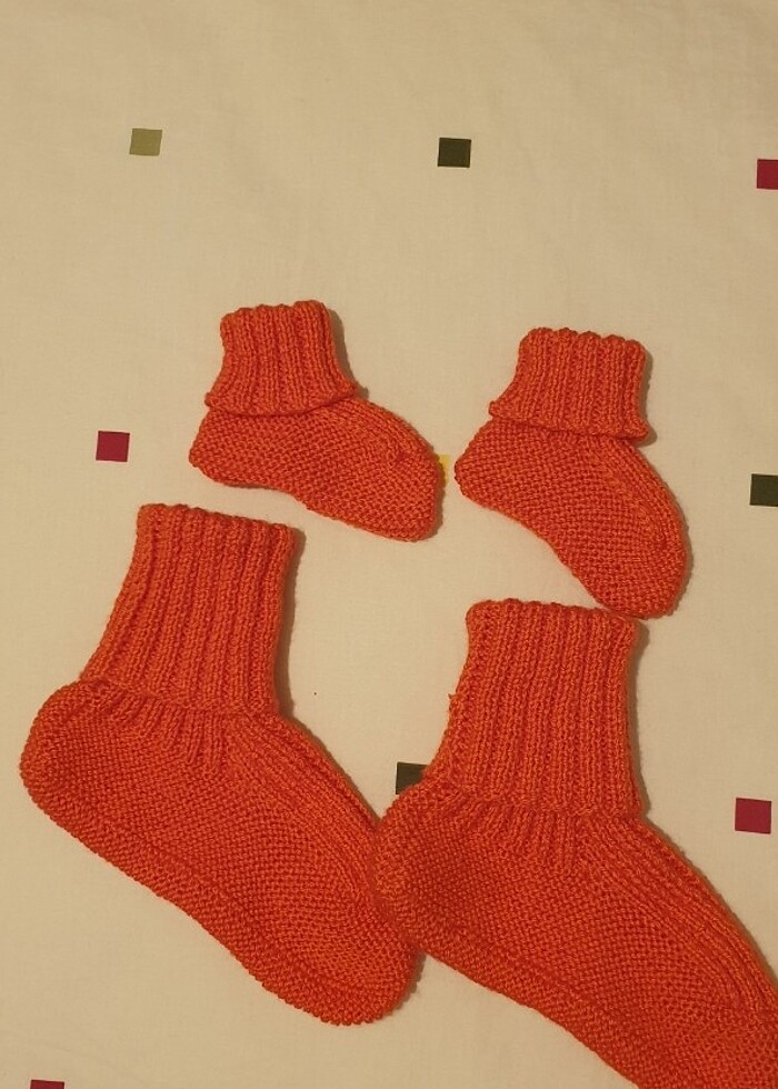 Anne kız bebek örgü patik potin - Görsel 3