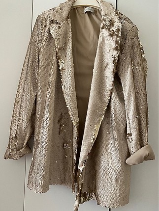 Payetli bej blazer