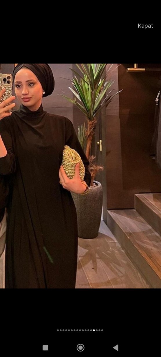 Drapeli Siyah Uzun Salaş Kadın Elbise kiralık fiyatıdır - Görsel 5