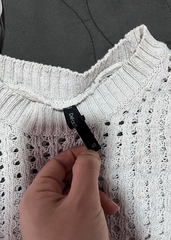 Beyaz Örgü Kadın Kazak - Görsel 4