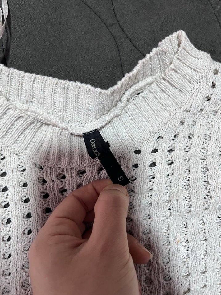 Beyaz Örgü Kadın Kazak - Görsel 4