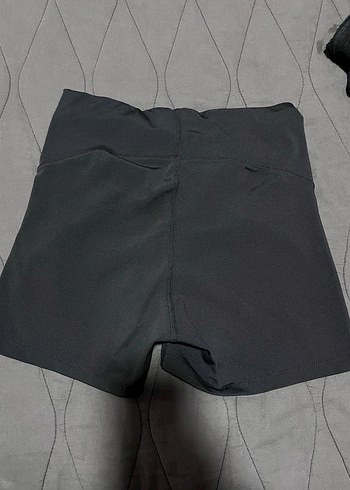 Siyah Yüksek Bel Mini Spor Şort - Görsel 2