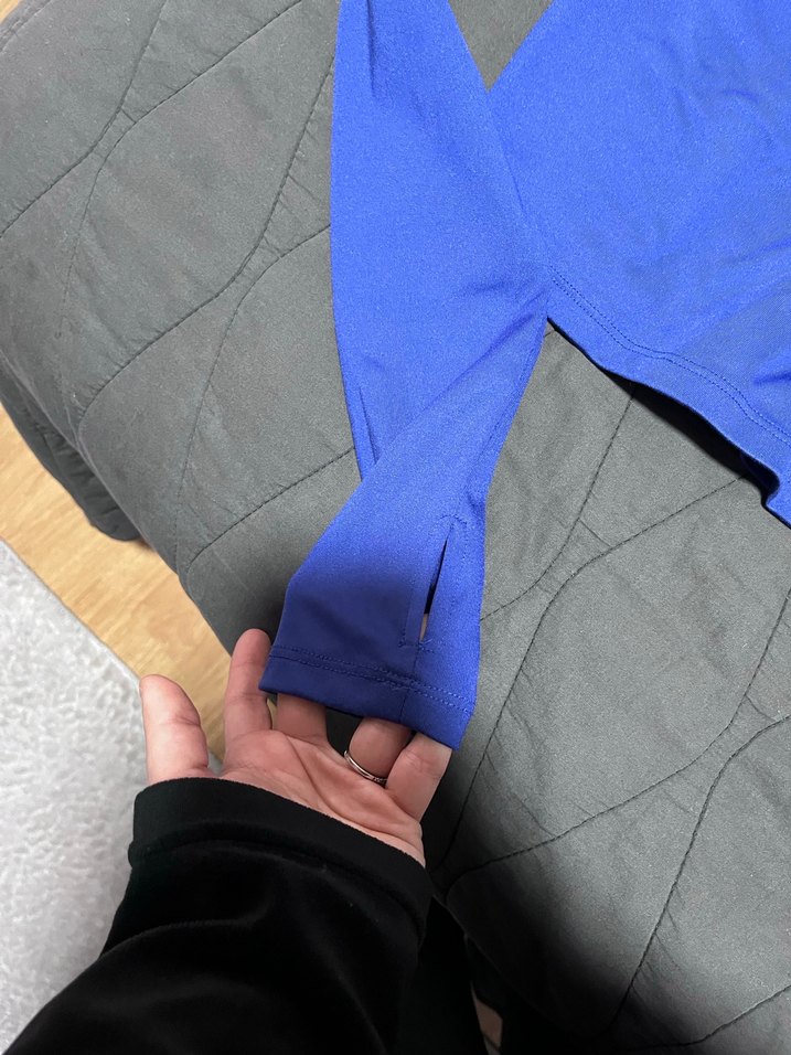 Kadın Mavi Yarım Fermuarlı Spor Üst - Görsel 2