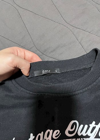 Siyah Baskılı Salaş Kadın Sweatshirt - Görsel 3