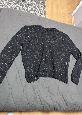 Siyah, Uzun Kollu, Salaş Kadın Kazak - Görsel 3