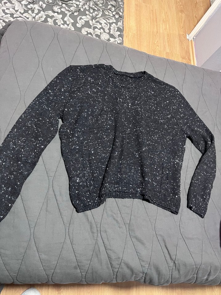 Siyah, Uzun Kollu, Salaş Kadın Kazak - Görsel 3