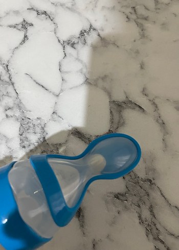 Mavi Bebek Biberonu ve Kaşık Seti - Görsel 4