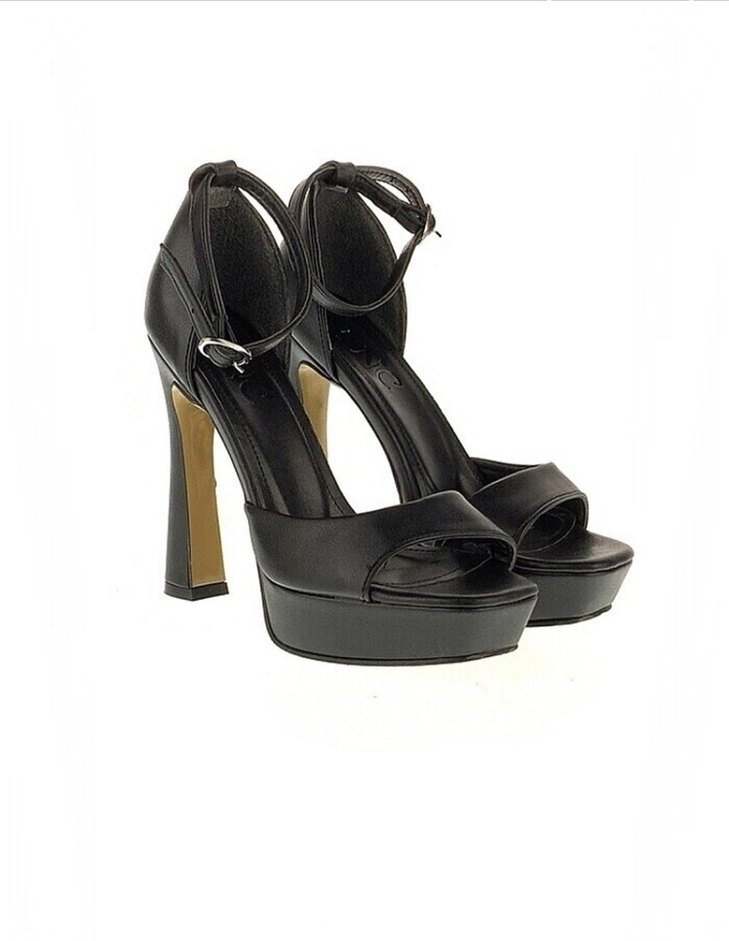 Siyah Kaliteli ve temiz kullanılmış Platform Topuklu - Görsel 5