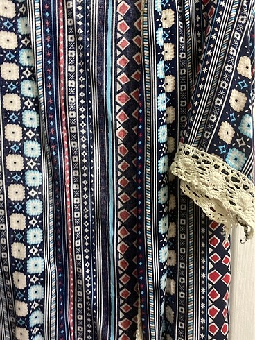 m Beden Dantel detaylı kimono
