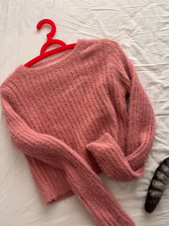 Pembe Triko Kadın Kazak - Görsel 2