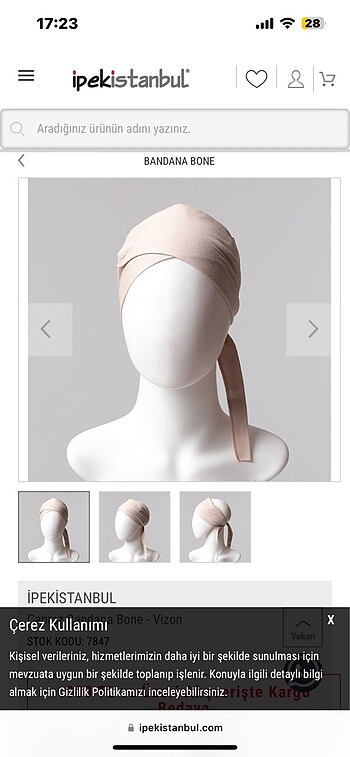 Çapraz bandana bone