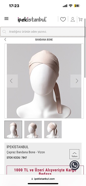  Beden Çapraz bandana bone