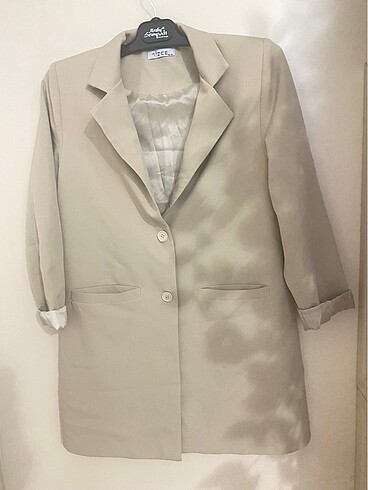 Krem blazer ceket