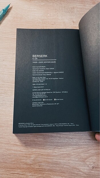 Berserk 4.cilt gerekli şeyler birinci basım