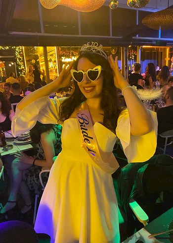 Beyaz kısa bride, nikah, abiye elbise