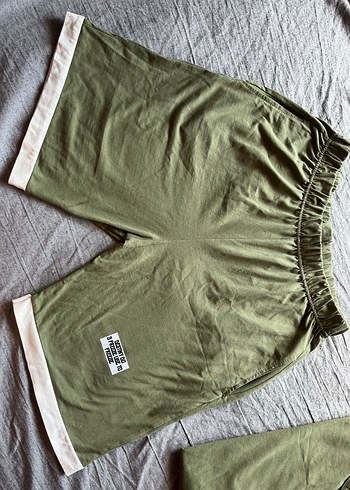 Erkek Haki Kısa Kollu Rahat Pijama Takımı - Görsel 4