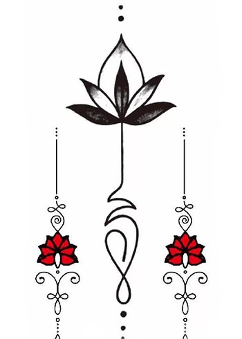 Geçici Çiçek Figürlü Mini Dövme Tattoo - Görsel 2