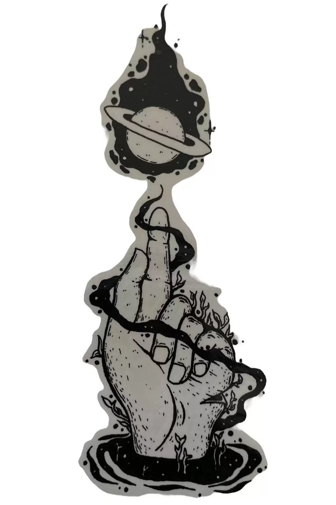 Geçici El Ve Gezegen Figürlü Dövme Tatto - Görsel 2