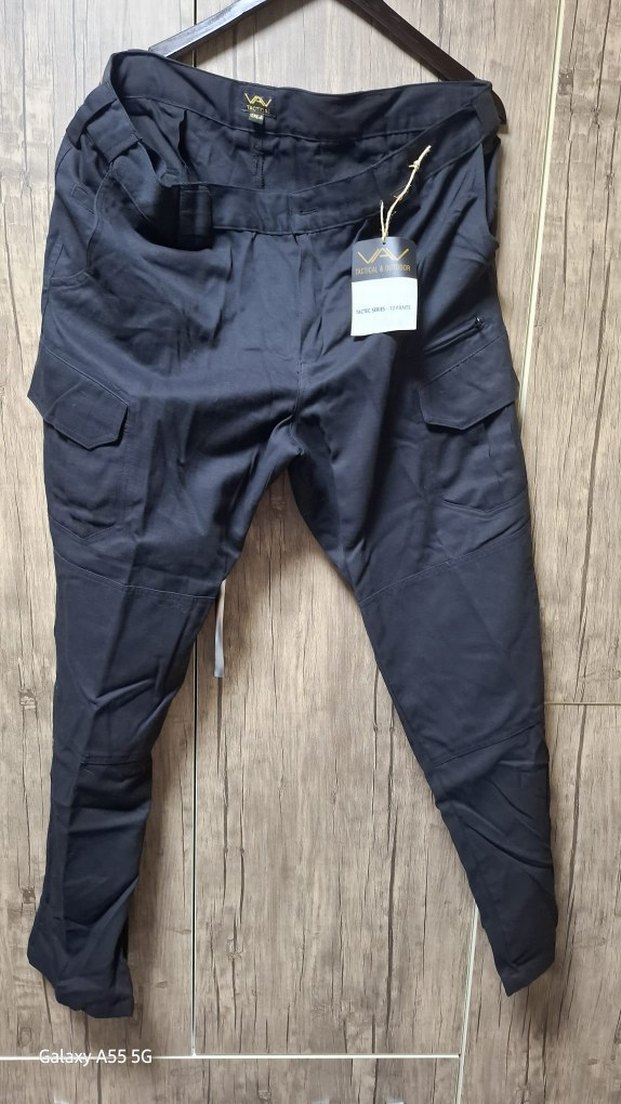 Siyah Erkek Street Wear Fermuarlı kargo cepli Pantolon - Görsel 2